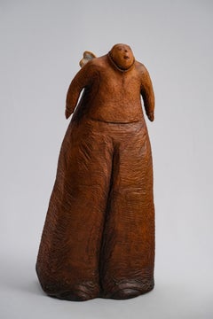 Dream of Flight, Contemporary Hand-Carved Wooden Figure Sculpture