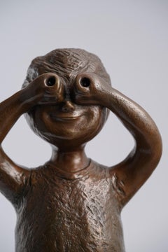Gazing, sculpture contemporaine en bronze