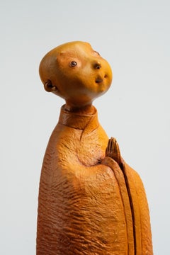 Hand-Carved Camphor Wood Sculpture "Little Auspiciousness" by Ser Uang Huang