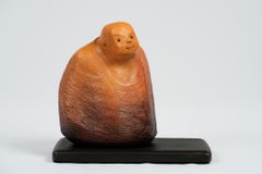 Scultura Zen in legno intagliata a mano "Half Leisure" di Ser Uang Huang