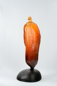 Gran Escultura Zen Abstracta de Madera "Sentado en el Olvido" de Ser Uang Huang