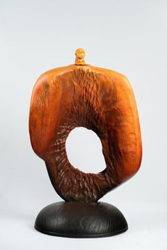 Ser Uang Huang - Large Abstract Zen Wood Sculpture "Sitting in Oblivion" by Ser Uang Huang Large Abstract Zen Wood Sculpture "Sitting in Oblivion" by Ser Uang Huang