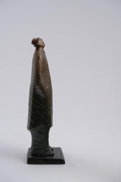Midst of Waiting, Contemporary Bronze Figure Sculpture