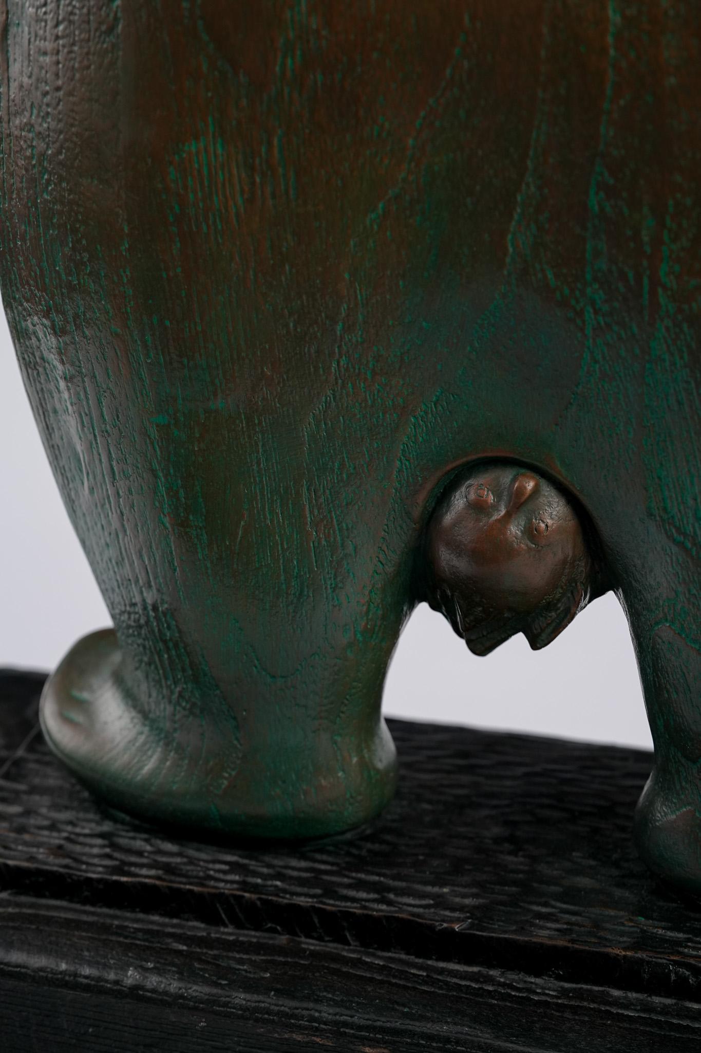 What? Contemporary Bronze Figure Sculpture For Sale 1