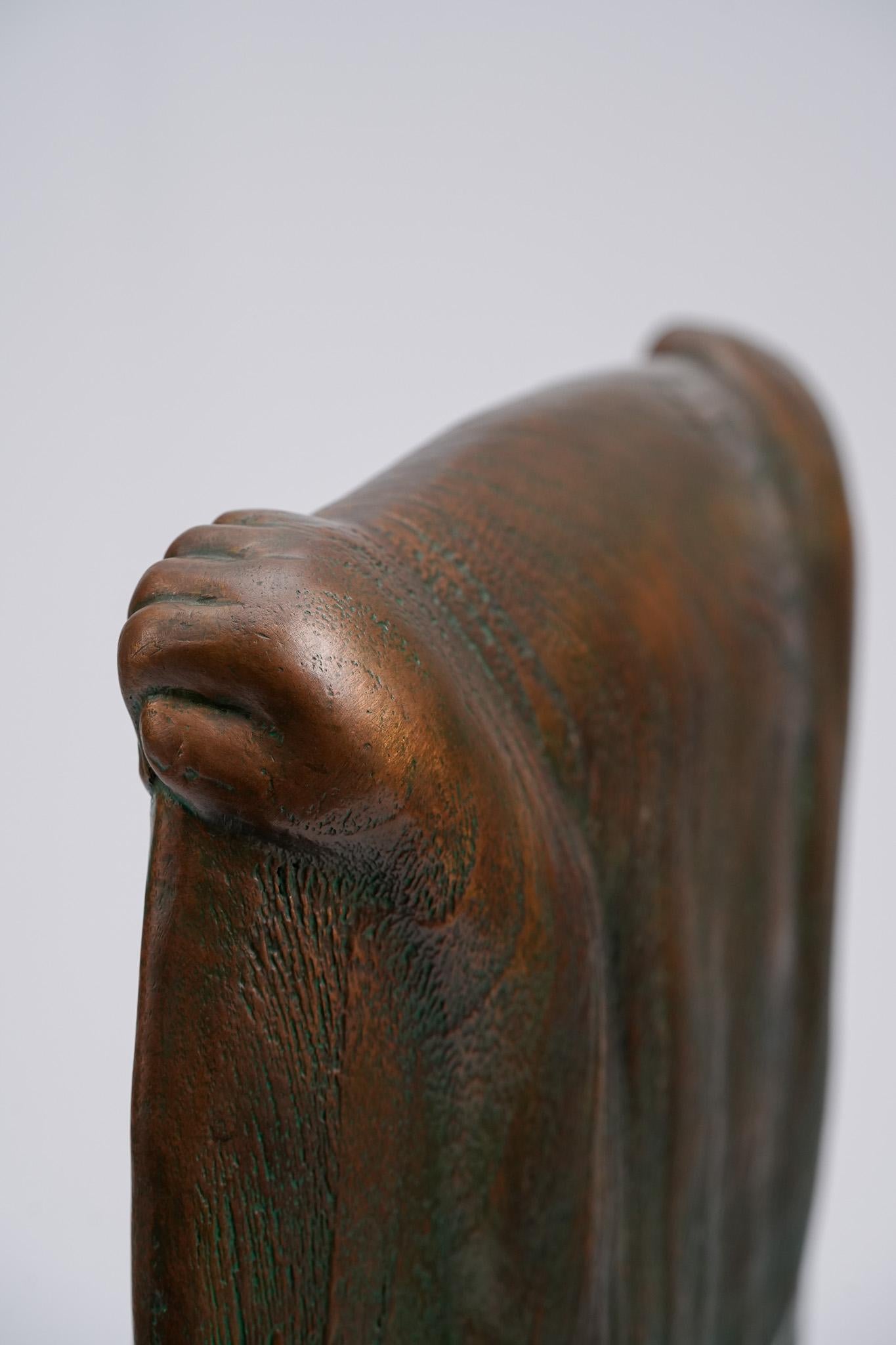 What? Contemporary Bronze Figure Sculpture For Sale 3
