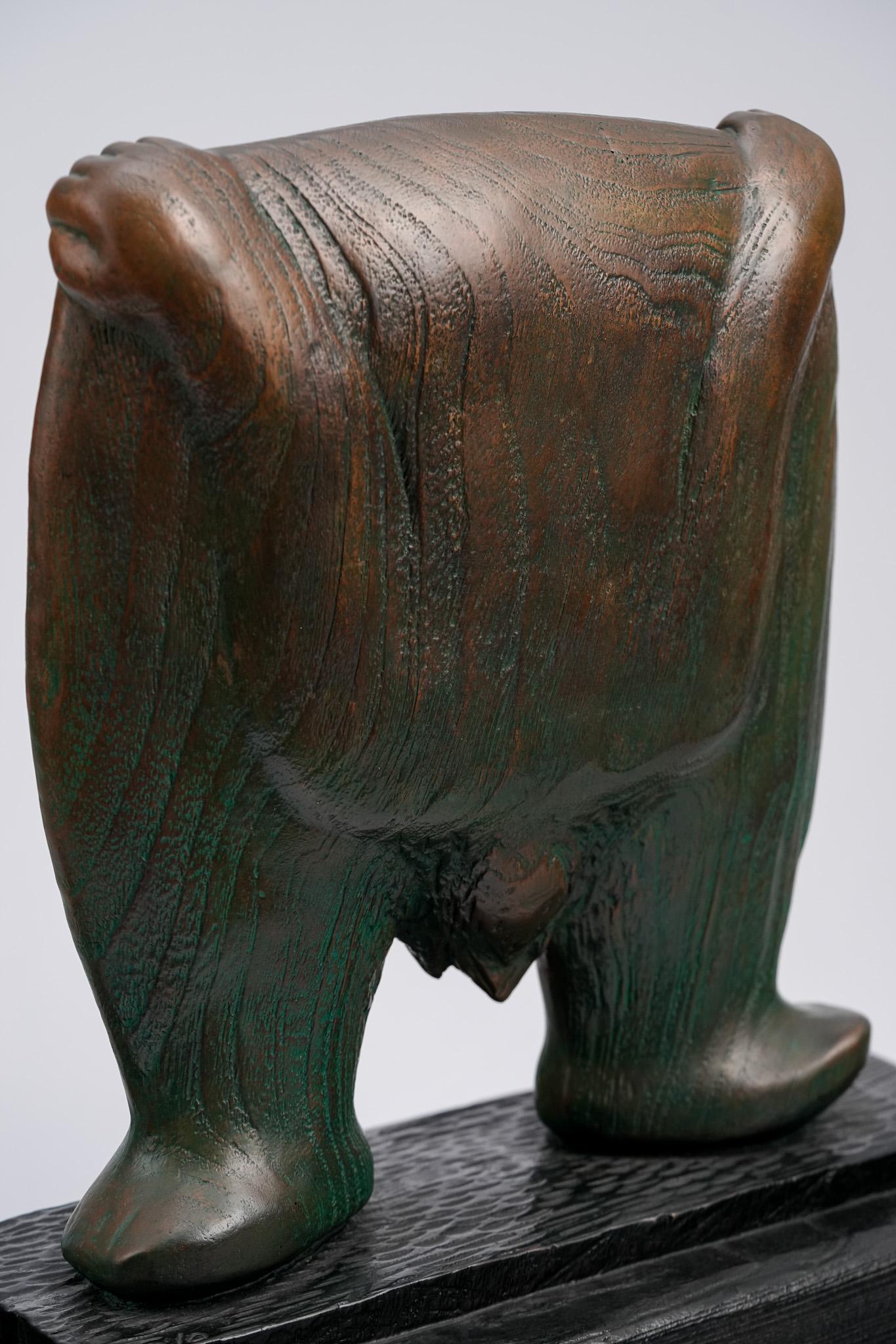 What? Contemporary Bronze Figure Sculpture For Sale 4