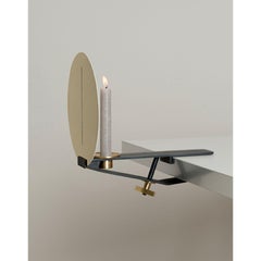 Sera Clamp Candle Lamp in Matte Burnished Iron Polished Brass by Mingardo