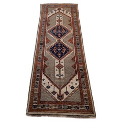 Serab Ivory Navy Antique runner - 3'6" x 10'1"