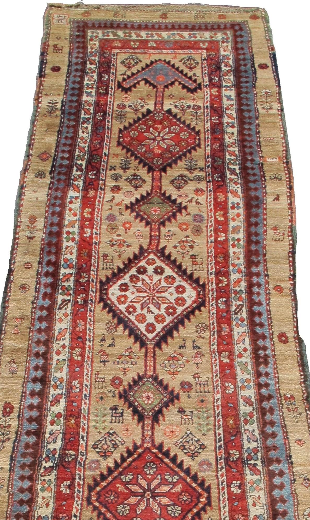 Hand-Knotted Serab Runner For Sale
