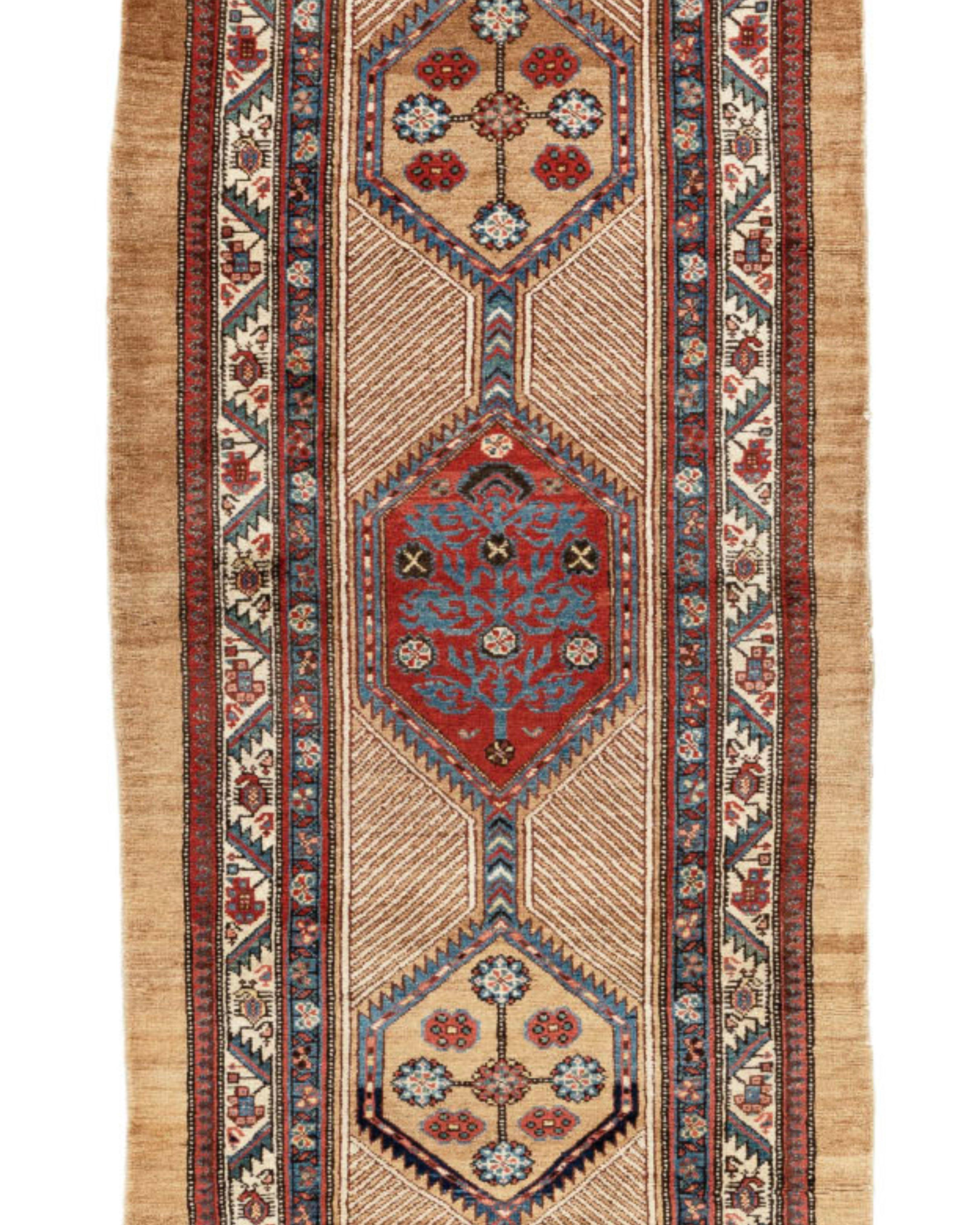 Wool Antique Persian Serab Runner, 19th Century For Sale