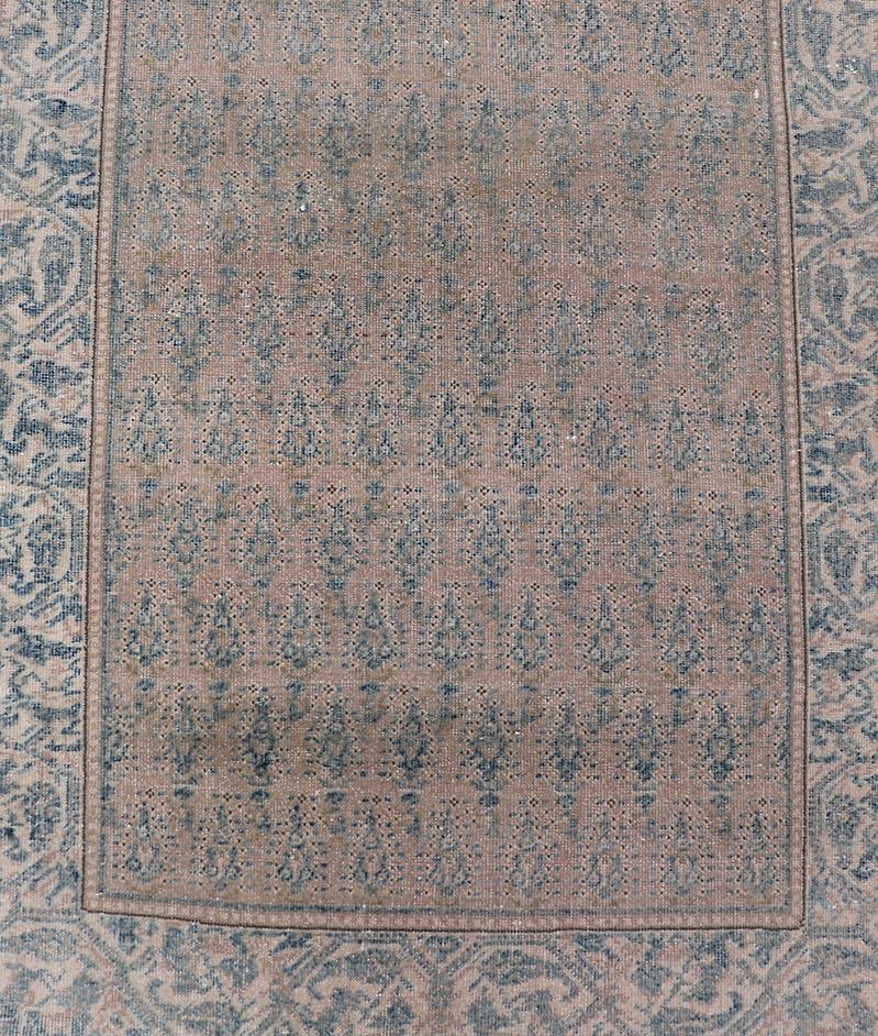Seraband Runner with Intricate Pattern in Light Blue by Keivan Woven Arts For Sale 5