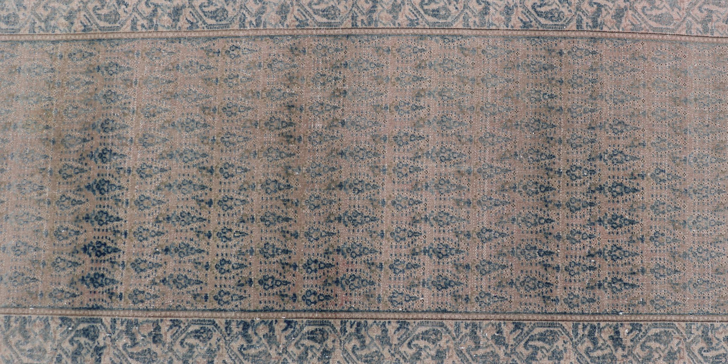 Persian Seraband Runner with Intricate Pattern in Light Blue by Keivan Woven Arts For Sale