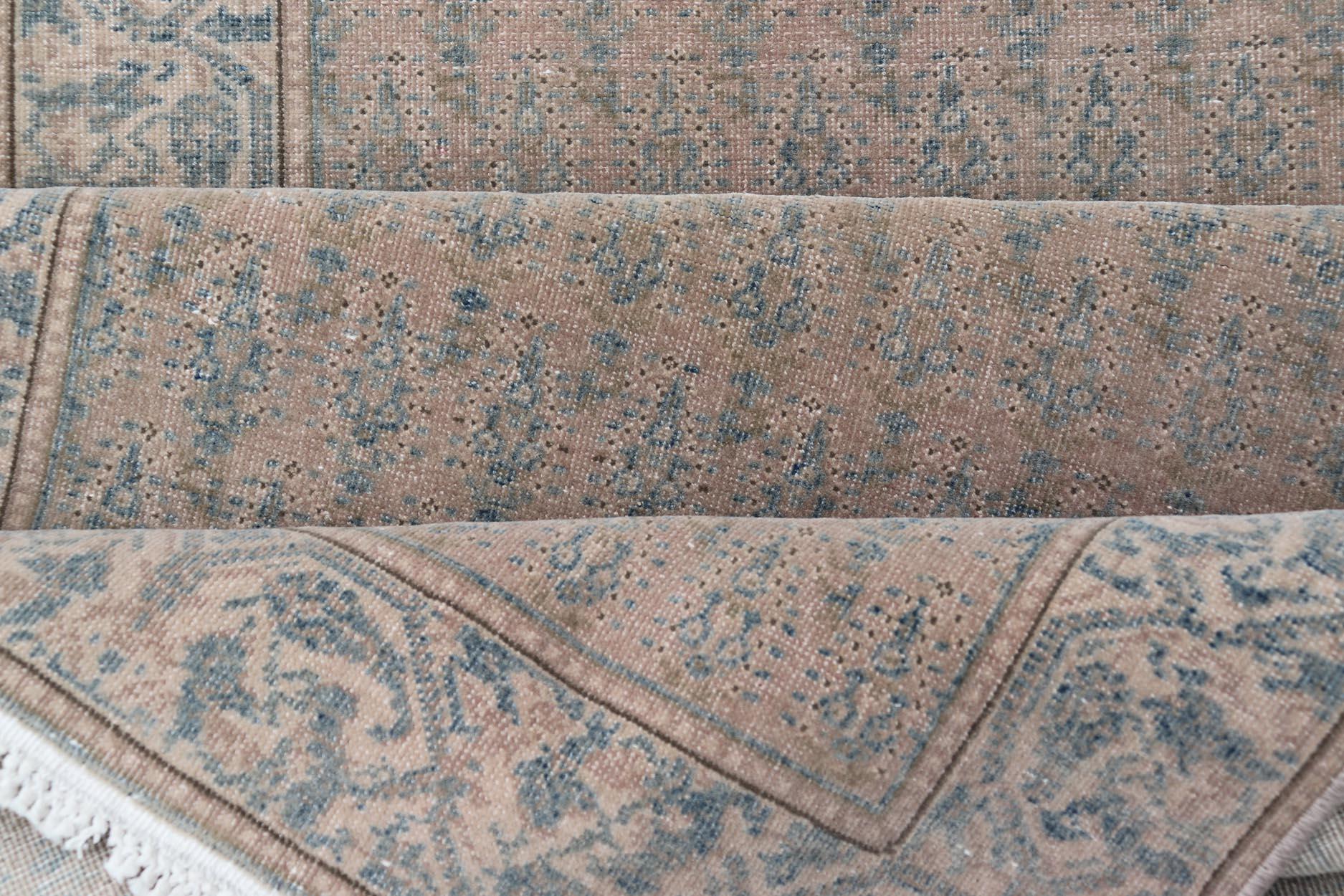 Seraband Runner with Intricate Pattern in Light Blue by Keivan Woven Arts For Sale 1