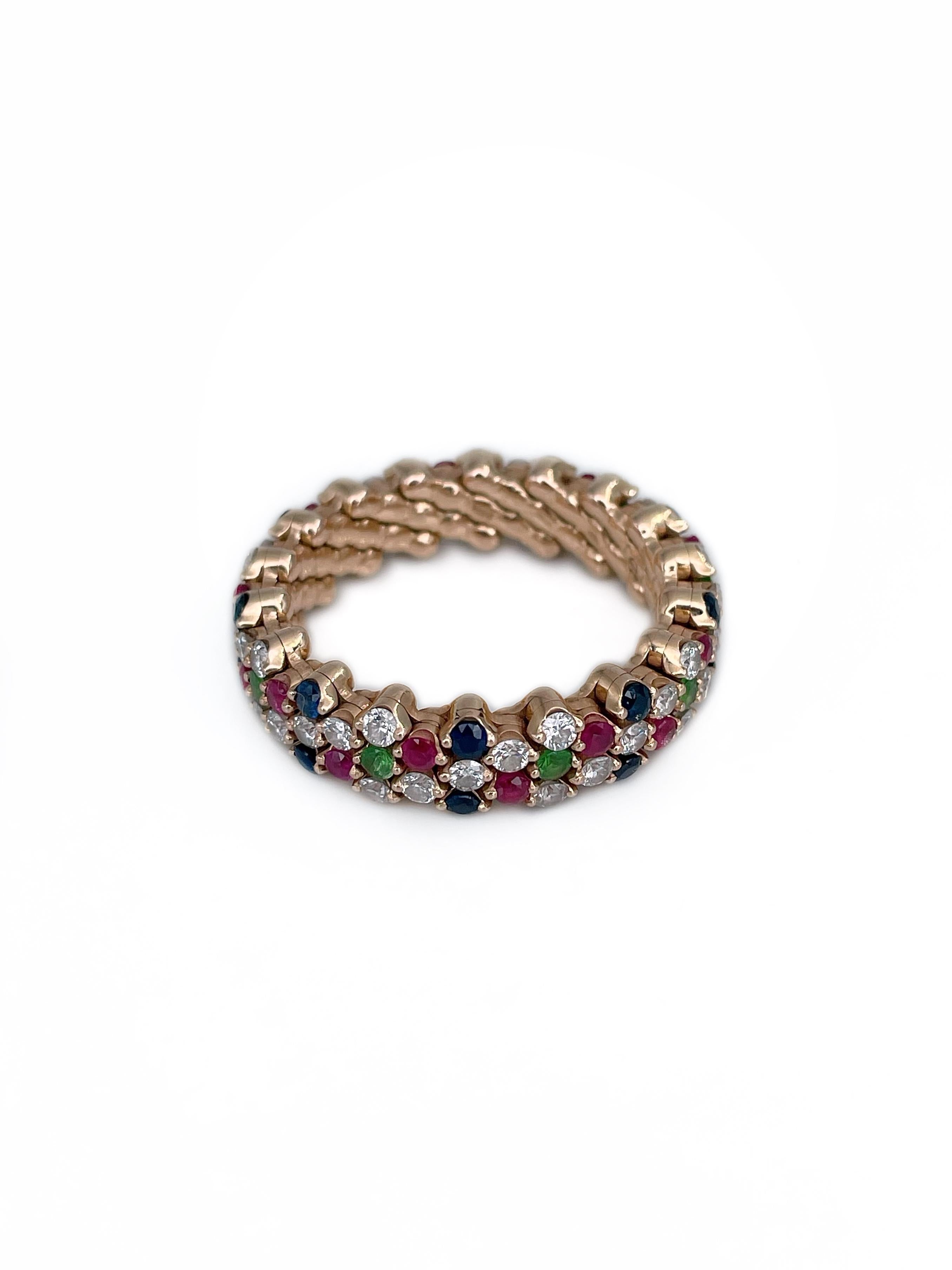 Serafino Consoli Brevetto 18 Karat Gold Diamant-Eternity-Ring, Serafino im Zustand „Gut“ in Vilnius, Vilniaus apskr.