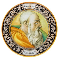 Serafino Volpi Deruta Platzteller mit Porträt von Zaccaria