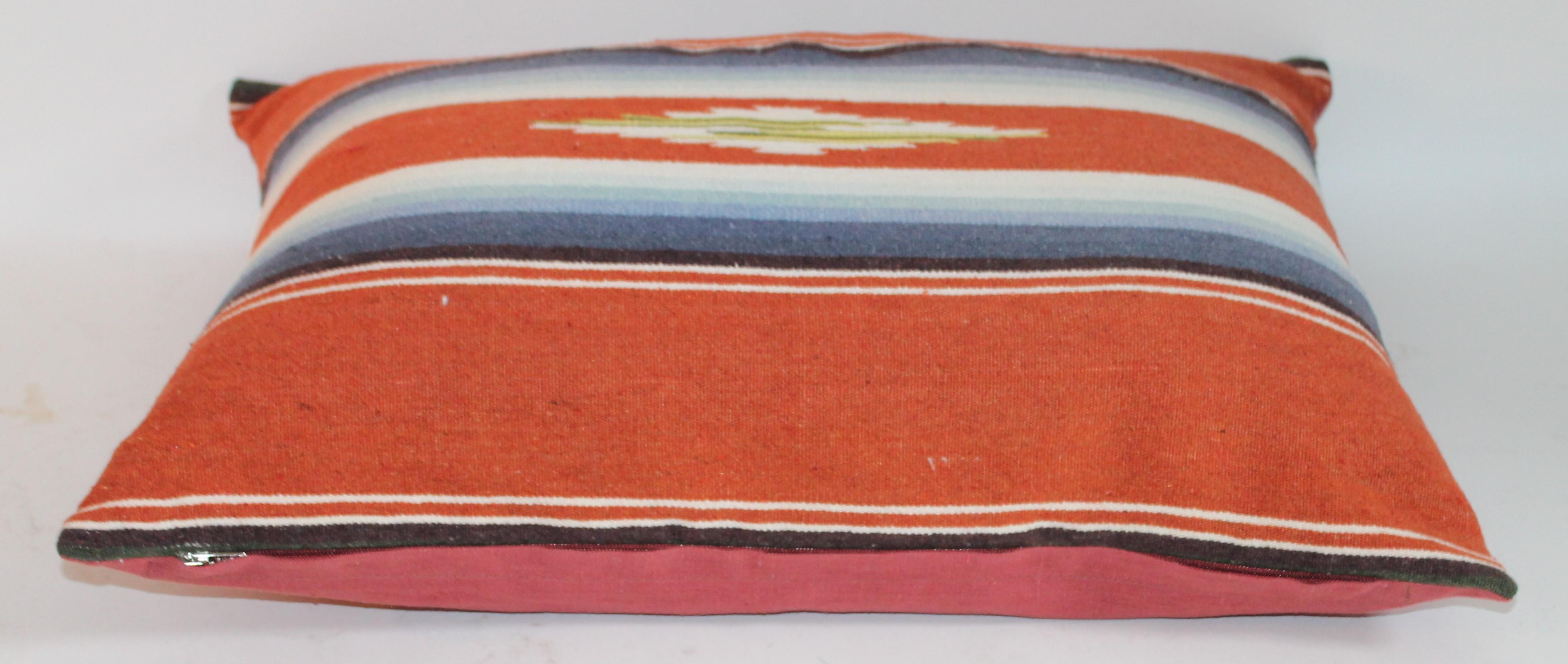Cotton Serape Pillows in Burnt Orange, Collection of Three