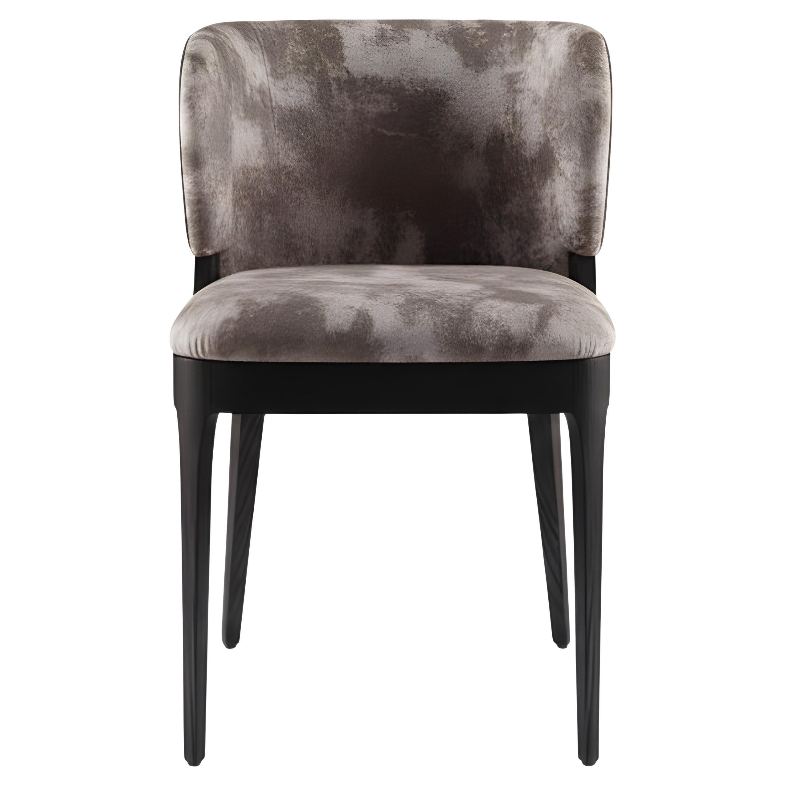 Seraph Stuhl gepolstert in Crushed Velvet mit Ebenholzrahmen - Mondo Design Studio