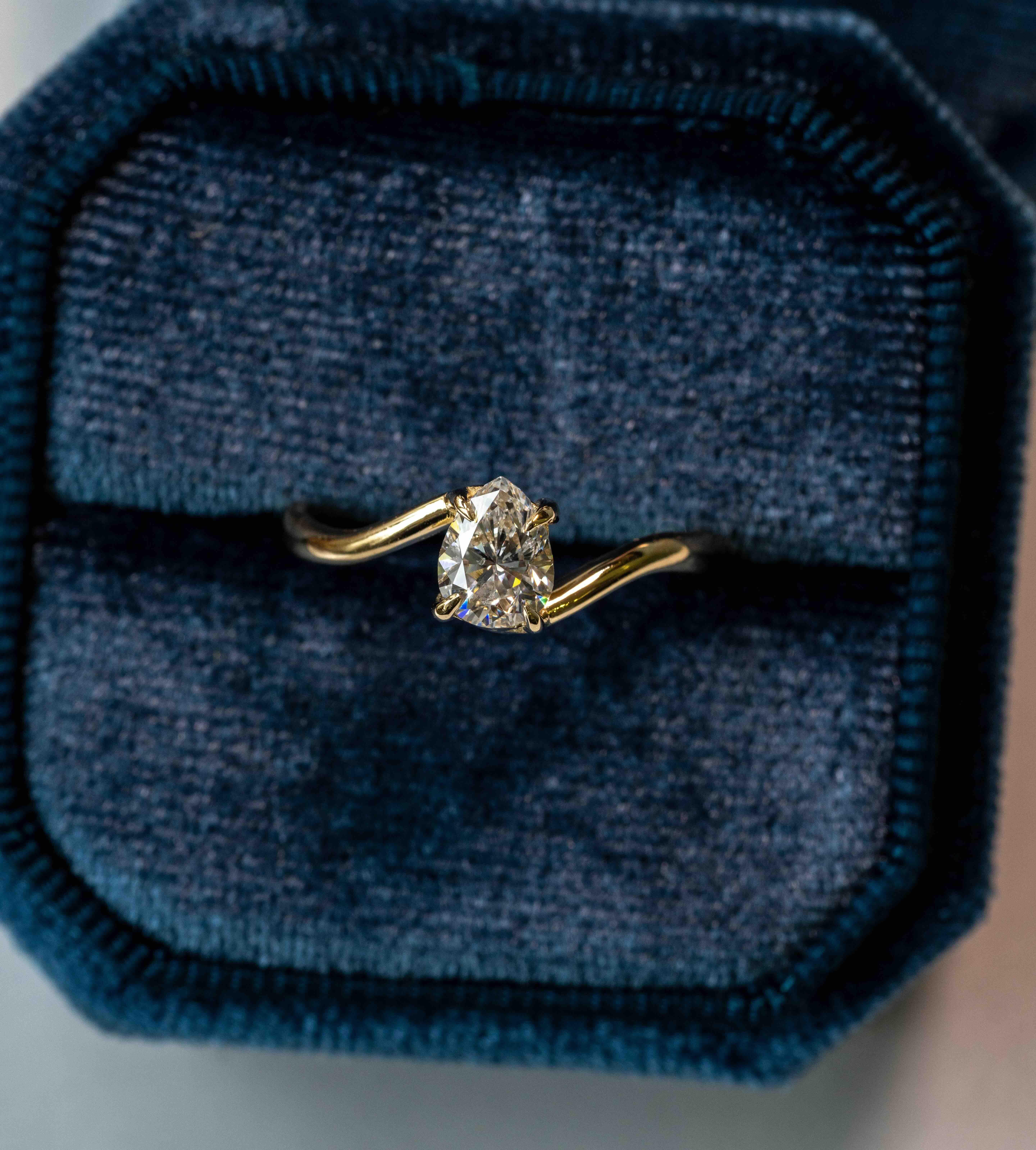 For Sale:  Seraphina Pear Diamond Engagement Ring 3