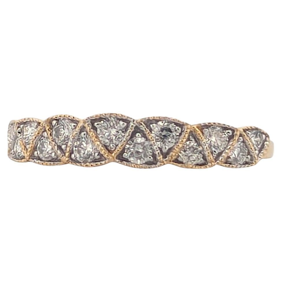 Seraphine  14K Yellow Gold Diamond Ring, 0.40 CTW, Milgrain Band, Vintage Style For Sale
