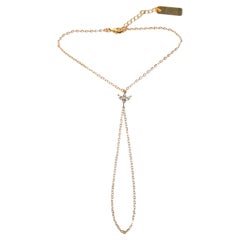 Seraphine V-Line 14K Gold-Filled Hand Chain with Floral Crystal Motif
