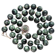 Seraphinite and Freshwater Pearl Necklace