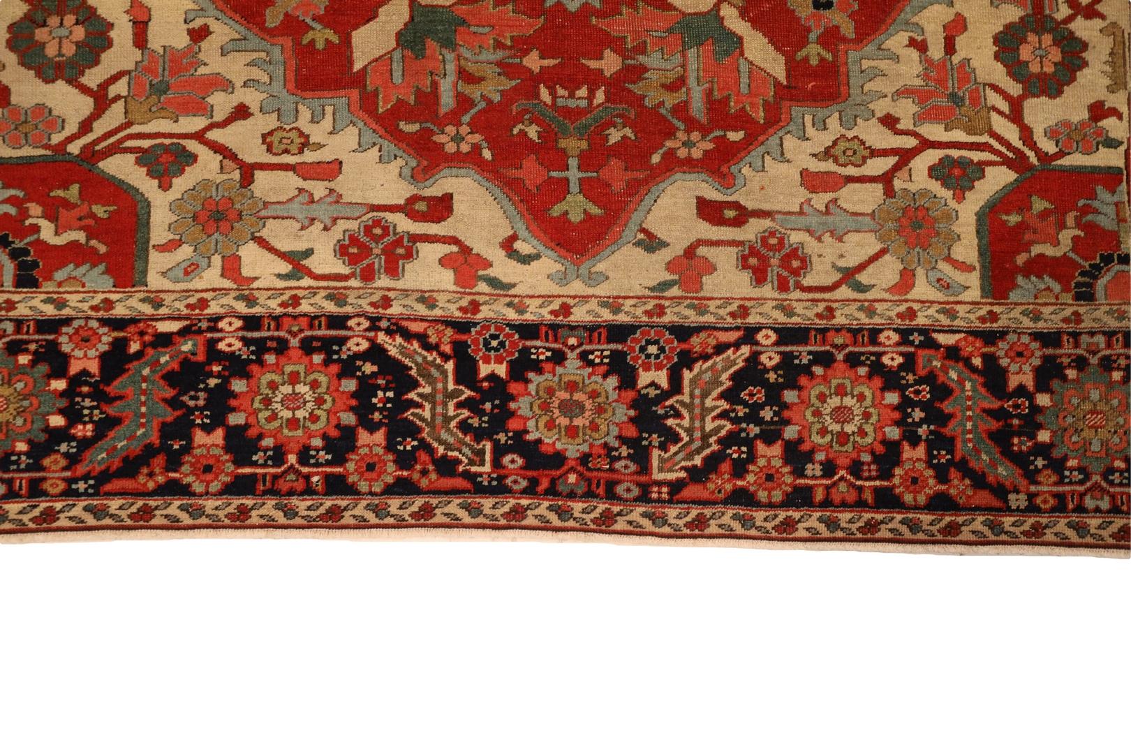 Persian Serapi Antique Room-Size Rug - 7'10