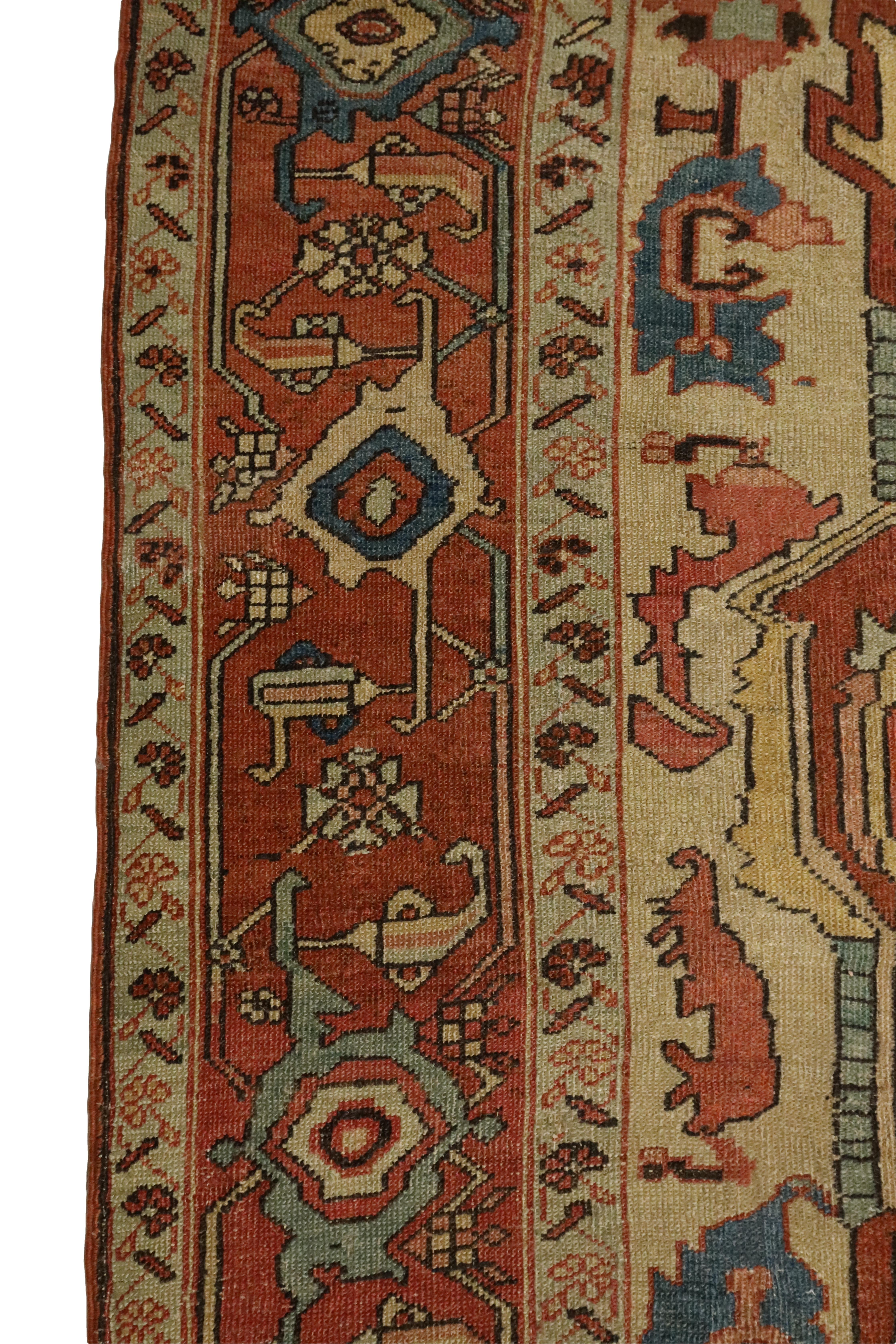 Perse Tapis ancien Serapi - 9'2