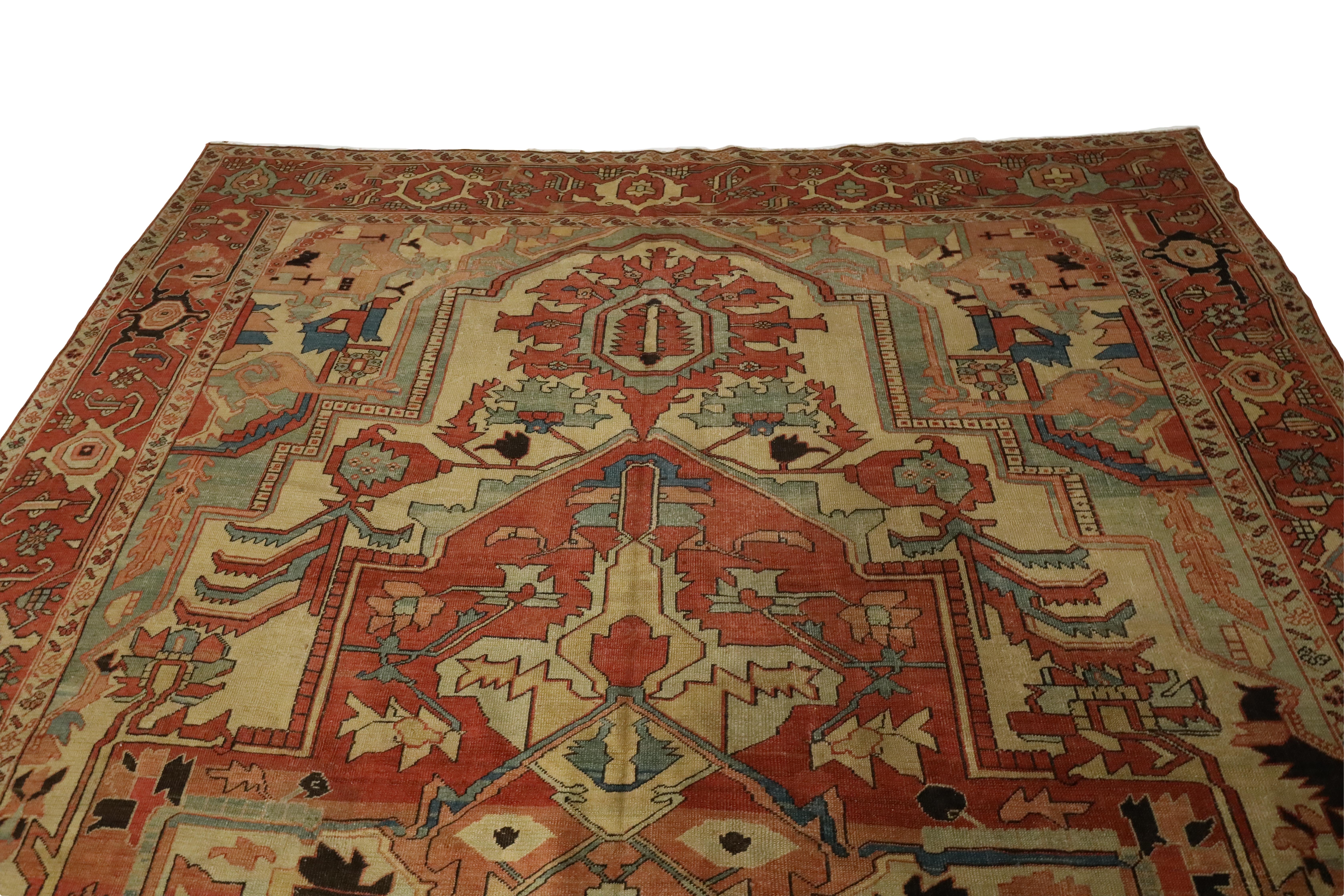 Laine Tapis ancien Serapi - 9'2