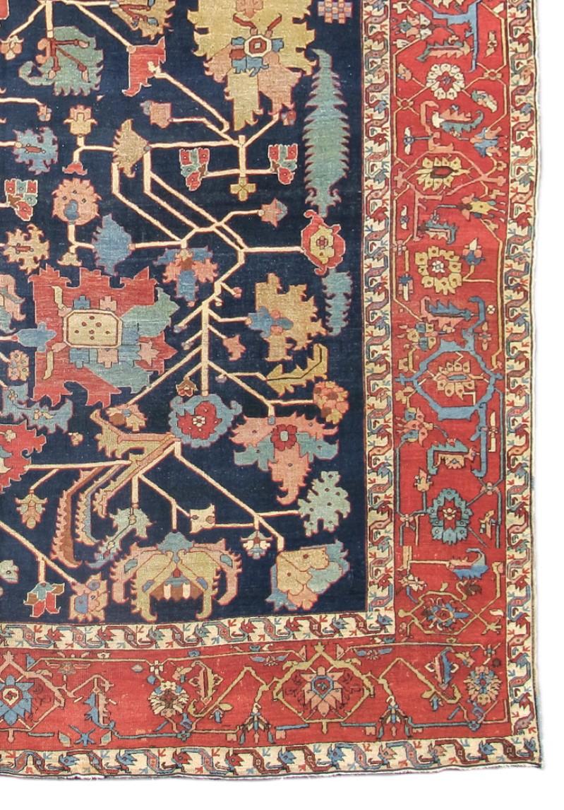 Hand-Knotted Serapi Carpet For Sale