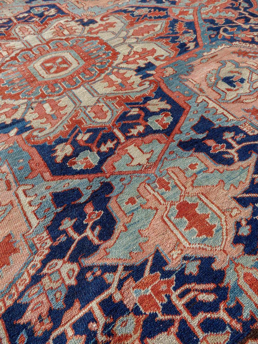 Hand-Knotted Serapi Carpet