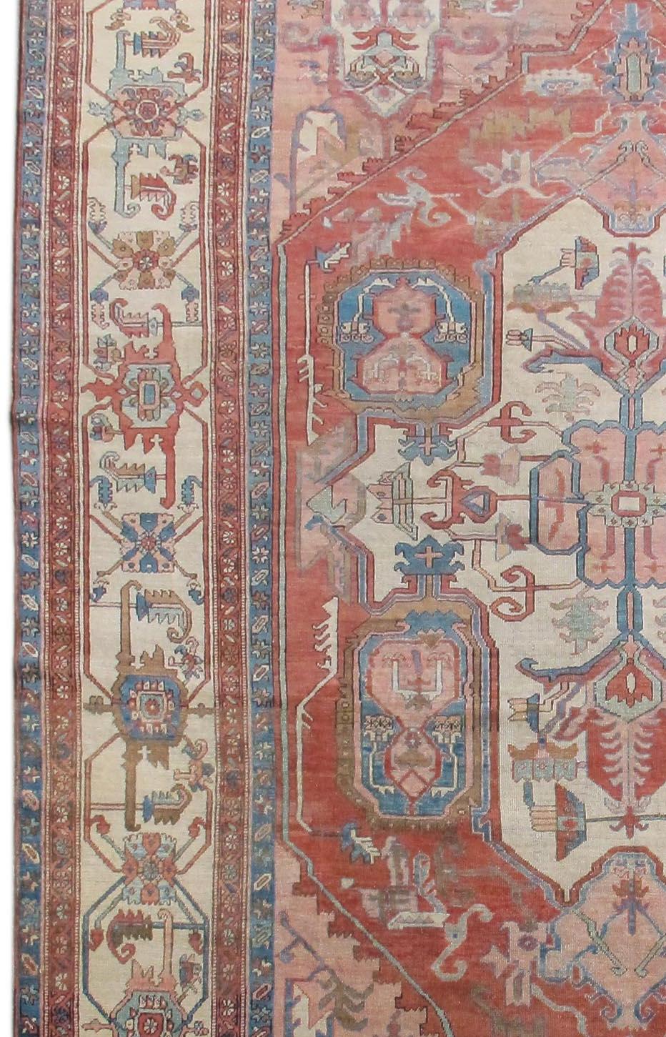 Hand-Knotted Serapi Carpet For Sale