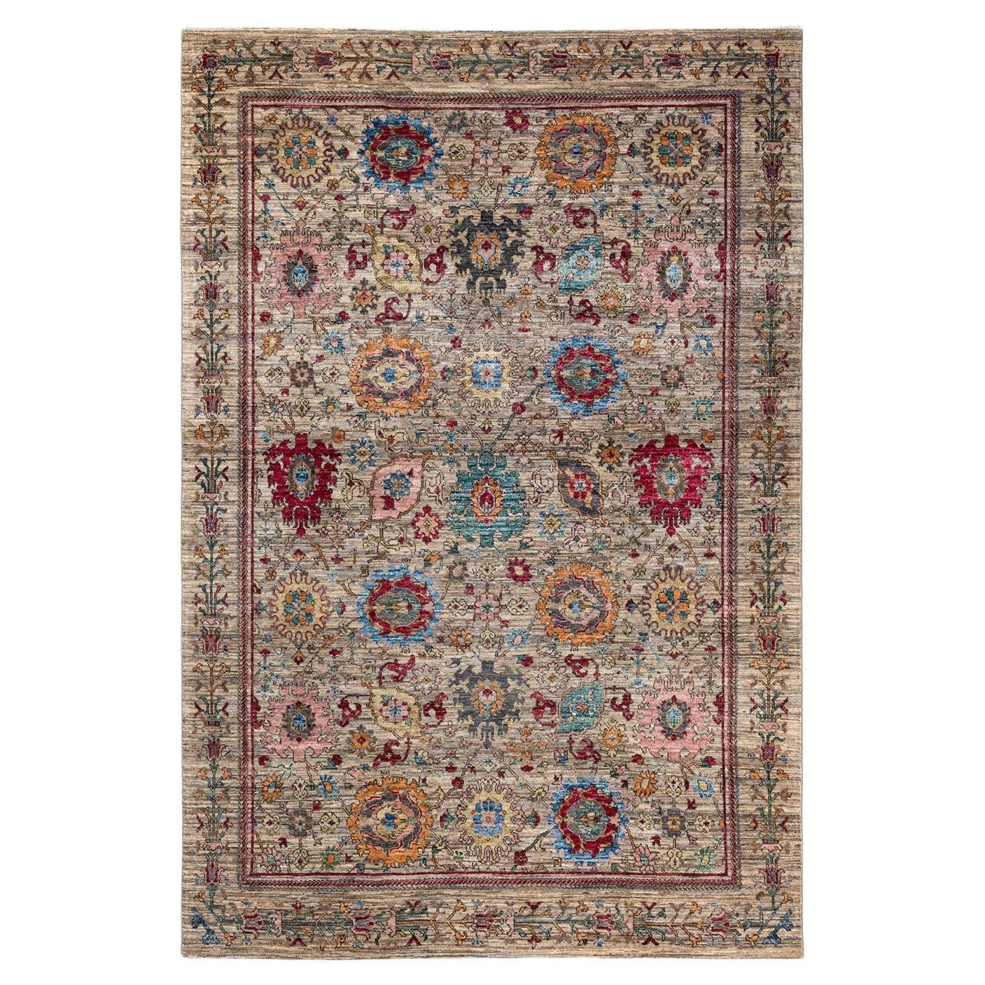 Serapi, One-of-a-Kind Hand Knotted Runner Rug, Beige For Sale