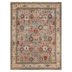 Serapi, One-of-a-Kind Hand Knotted Runner Rug, Beige