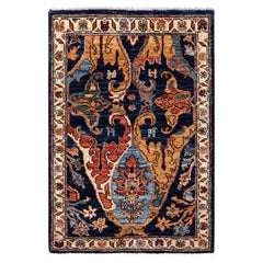 Serapi, One-of-a-kind Hand Knotted Runner Rug, Blue