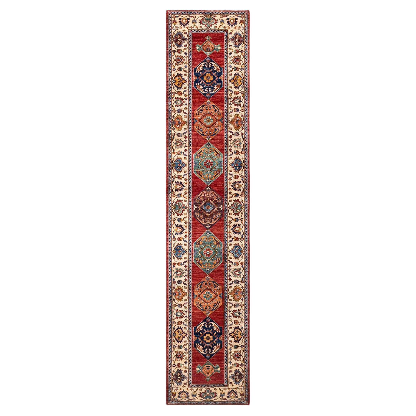 Serapi, One-of-a-Kind Hand-Knotted Runner Rug, Blue
