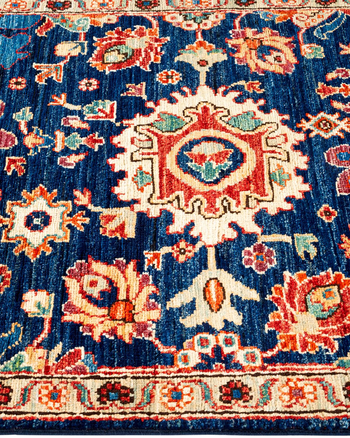 Serapi, One-of-a-Kind Hand-Knotted Runner Rug, Blue In New Condition For Sale In Norwalk, CT