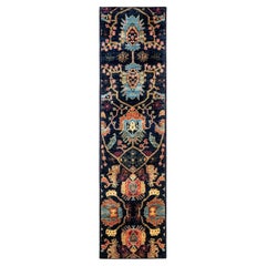 Serapi, One-of-a-Kind Hand-Knotted Runner Rug, Blue