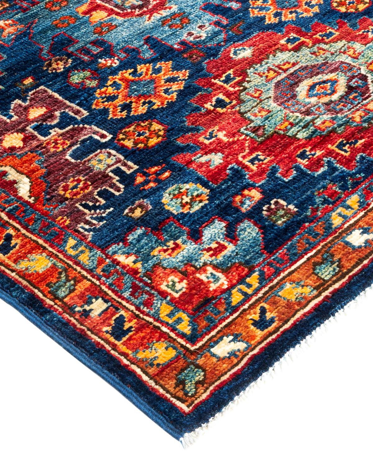 Serapi, One-of-a-kind Hand-Knotted Runner Rug, Blue For Sale 1