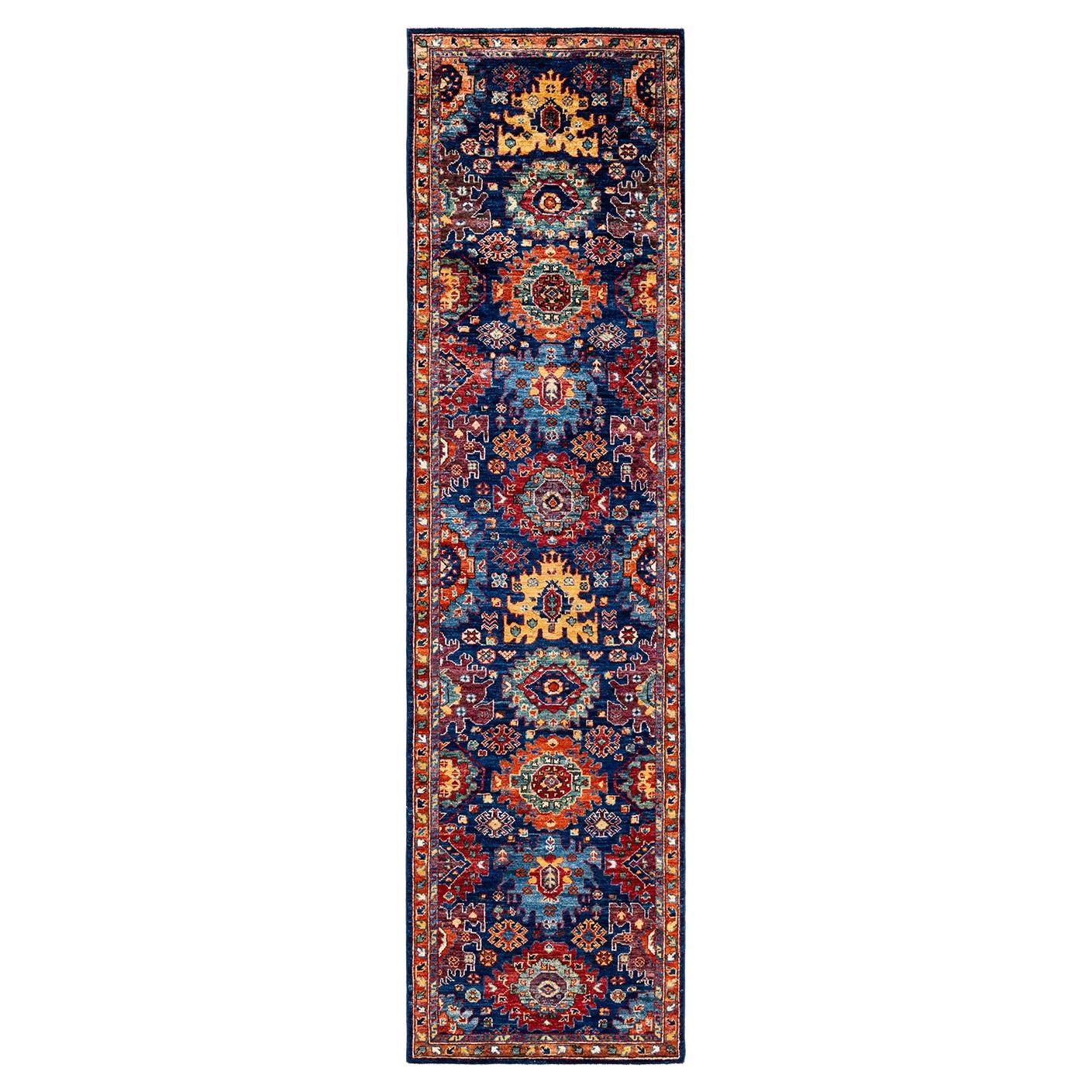 Serapi, One-of-a-kind Hand-Knotted Runner Rug, Blue