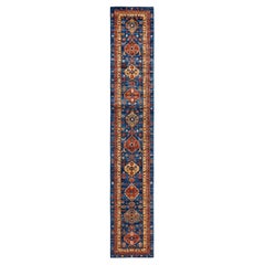 Serapi, One-of-a-Kind Hand-Knotted Runner Rug, Blue