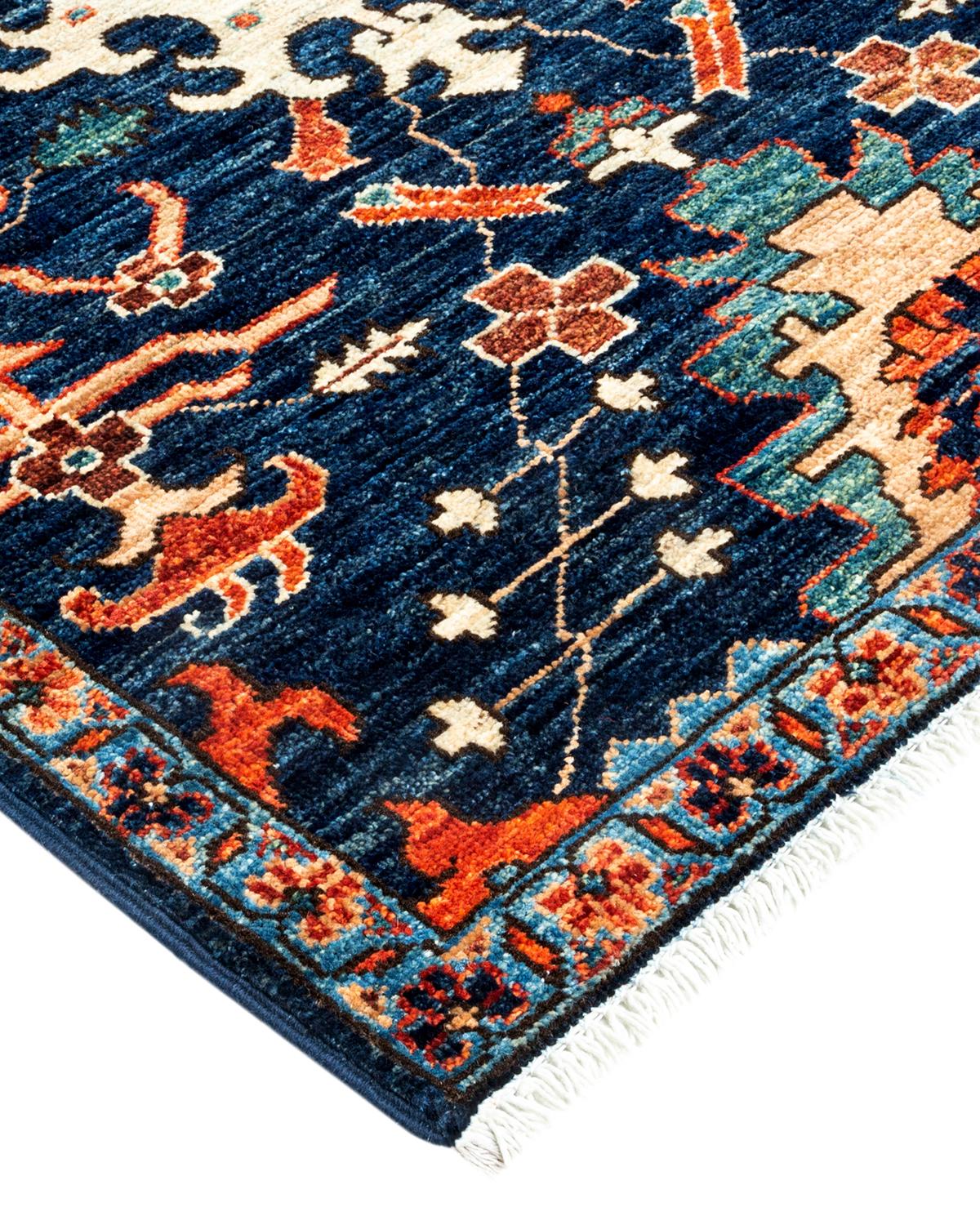 Serapi, One-of-a-kind hand knotted Runner Rug, Blue 1