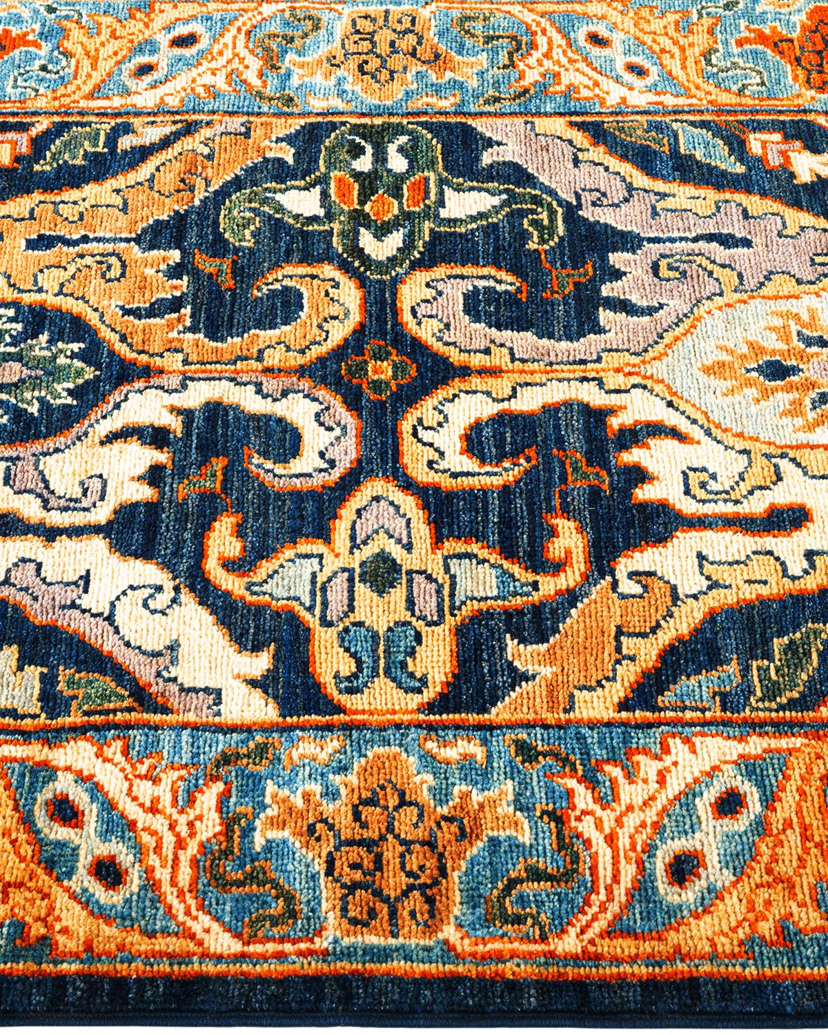 Serapi, One-of-a-kind Hand-Knotted Runner Rug, Blue In New Condition For Sale In Norwalk, CT