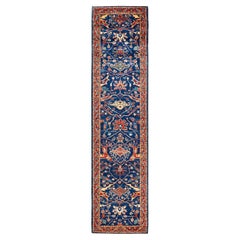 Serapi, One-of-a-kind Hand Knotted Runner Rug, Blue