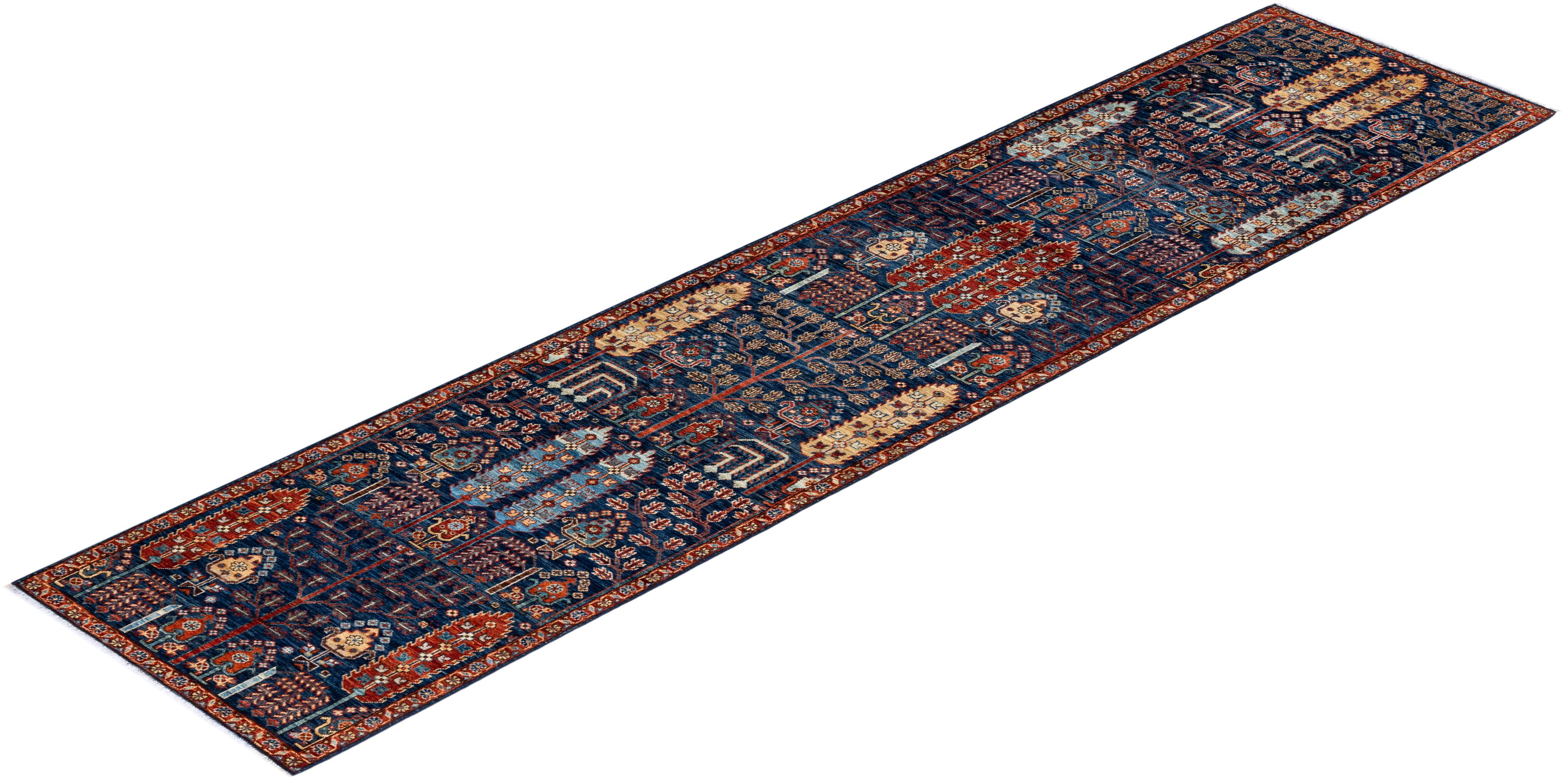 Serapi, One-of-a-kind Hand-Knotted Runner Rug, Blue In New Condition In Norwalk, CT
