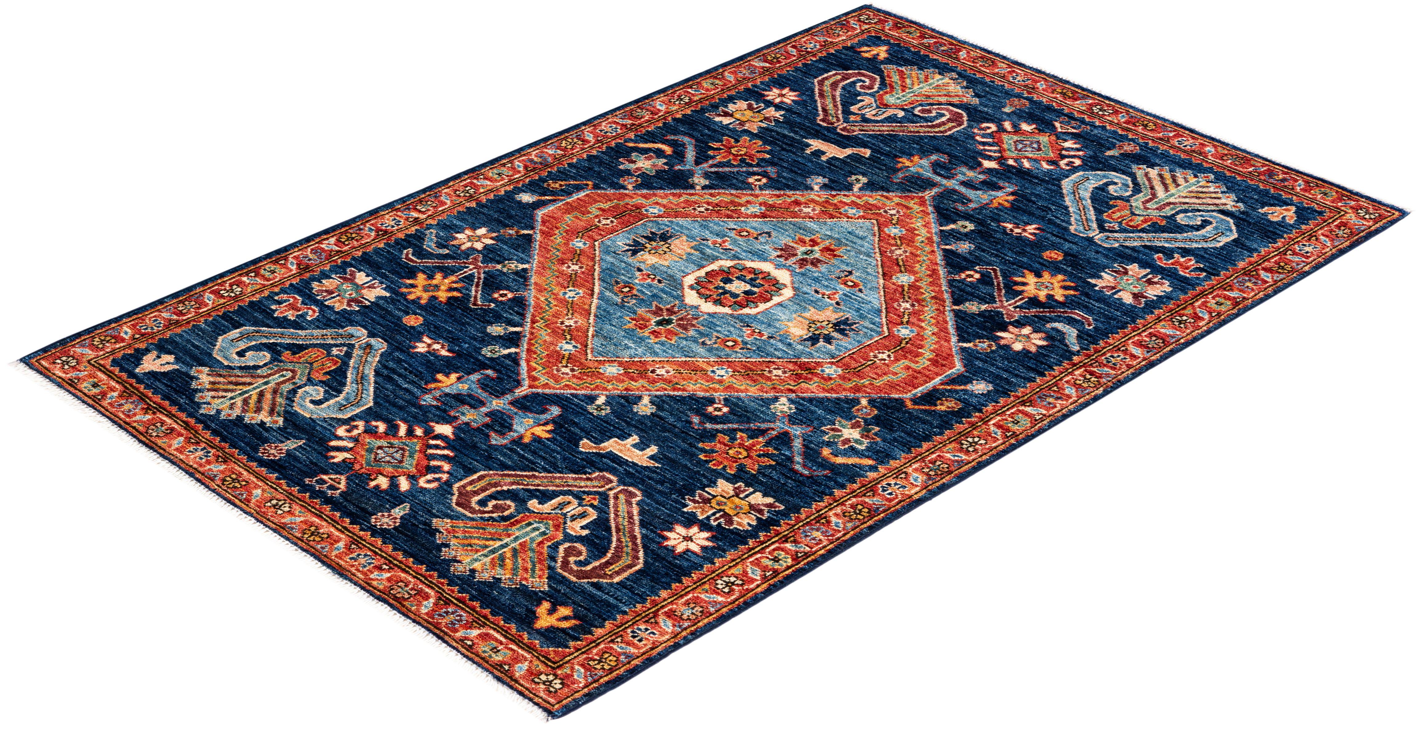 Serapi, One-of-a-kind Hand Knotted Runner Rug, Blue 1