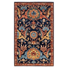 Serapi, One-of-a-kind Hand Knotted Runner Rug, Blue