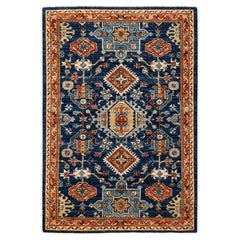 Serapi, One-of-a-kind Hand Knotted Runner Rug, Blue
