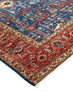 Serapi, One-of-a-Kind Hand-Knotted Runner Rug, Blue