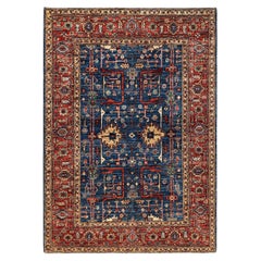 Serapi, One-of-a-Kind Hand-Knotted Runner Rug, Blue