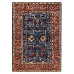 Serapi, One-of-a-Kind Hand-Knotted Runner Rug, Blue